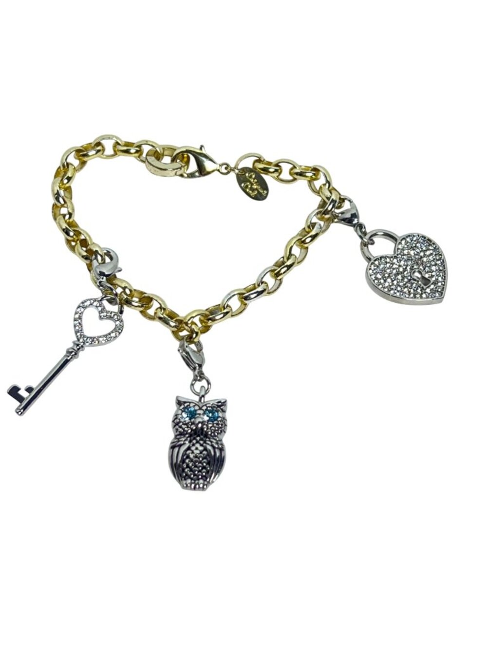 Origami Owl Gold Tone Cable Chain Bracelet With Silver Tone Pendants (6418)